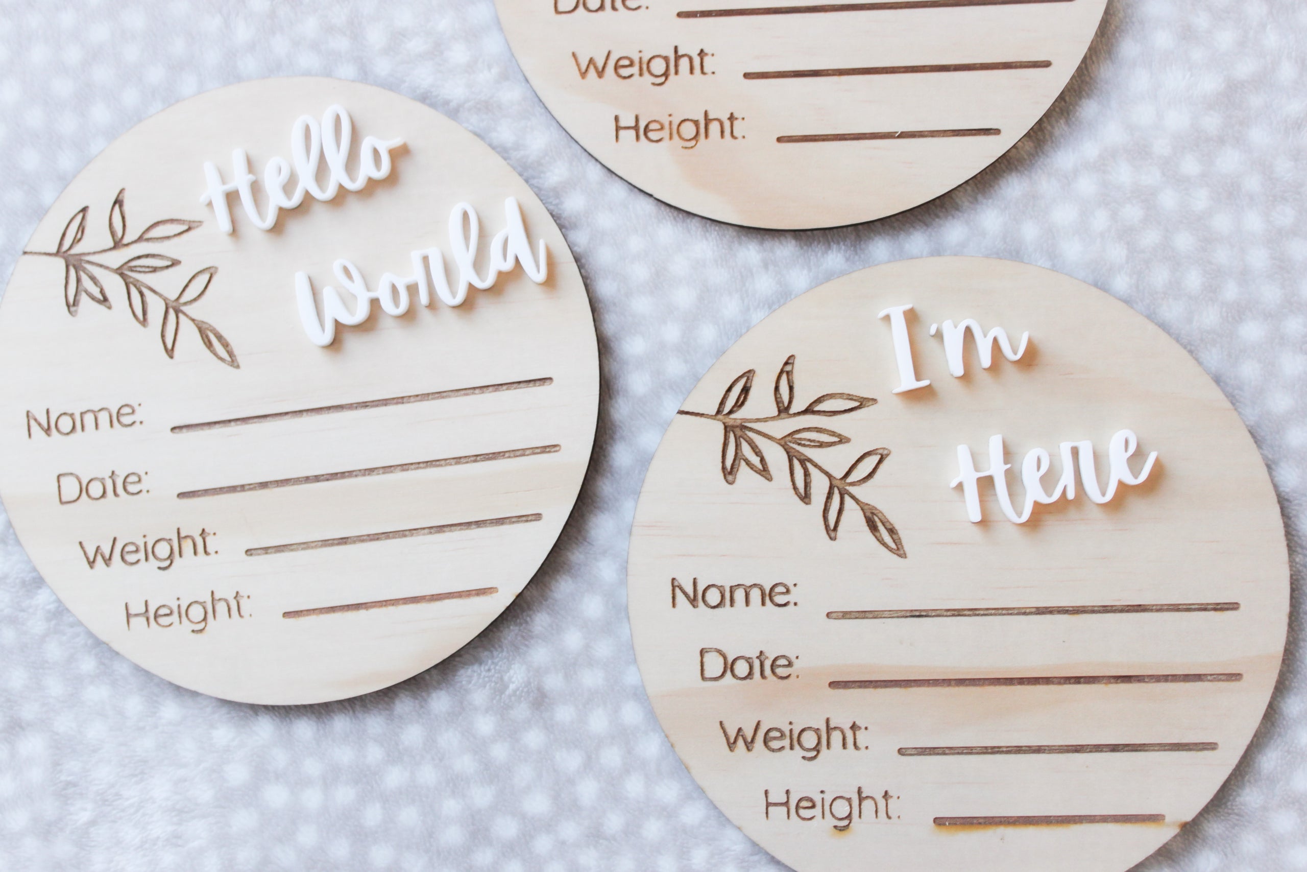 Birth announcement disc clearance